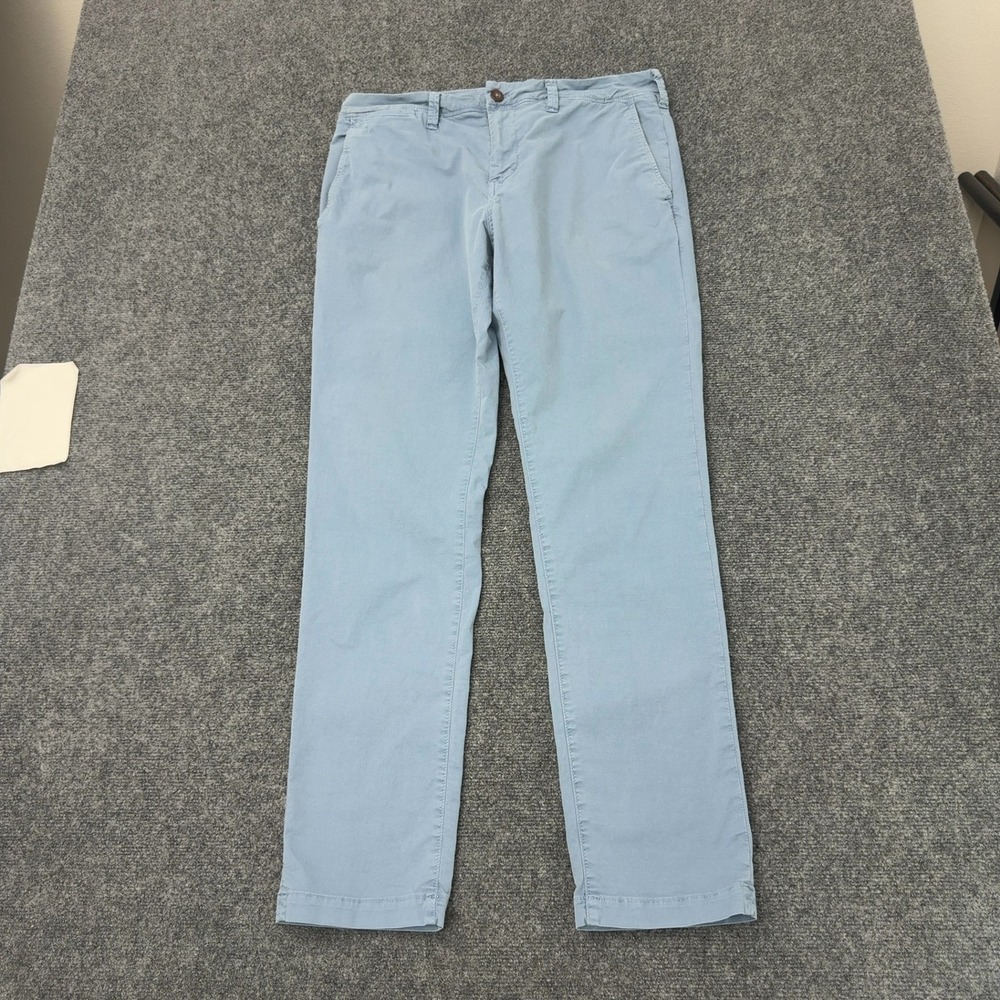 American Eagle Pants Mens 34 Blue Cotton Extreme Flex Slim Chino Casual Preppy